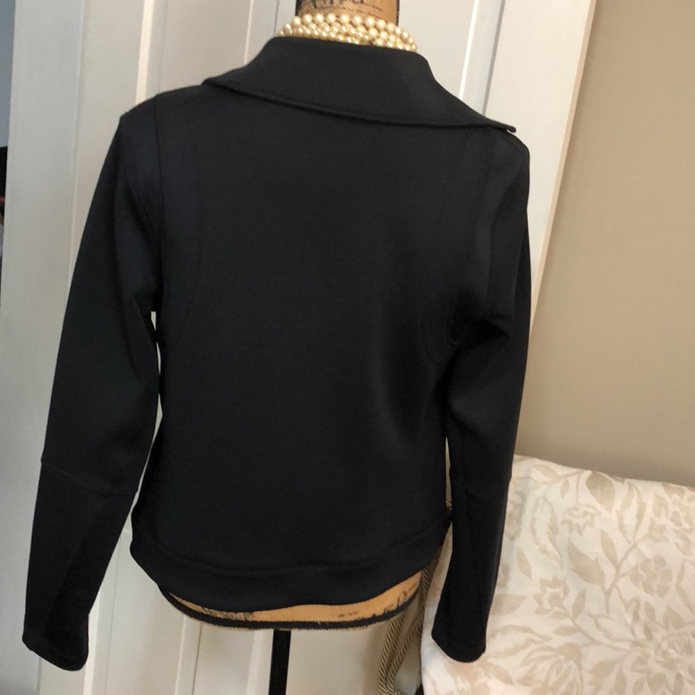 LIKE NEW! • JOY LAB • Black Neoprene Moto Motorcycle Jacket - Picture 12 of 16